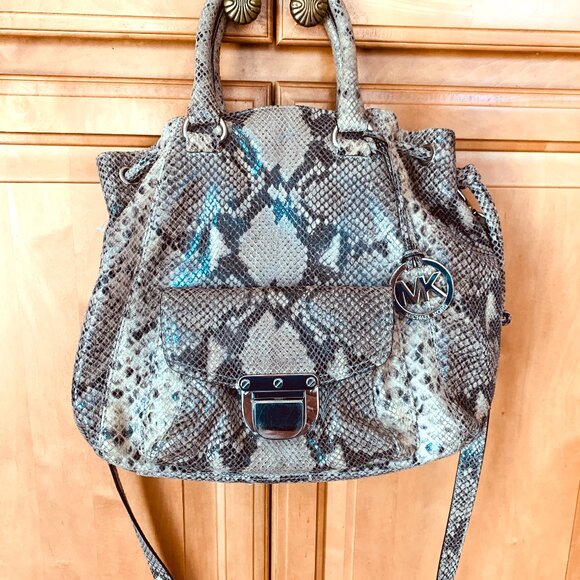 SNAKESKIN PURSE BAG Michael Kors Shoulder Strap Hand Straps - Picture 1 of 16